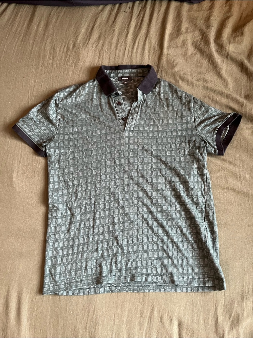 Men's Short Sleeve Polo Shirt - Green with Black Trim